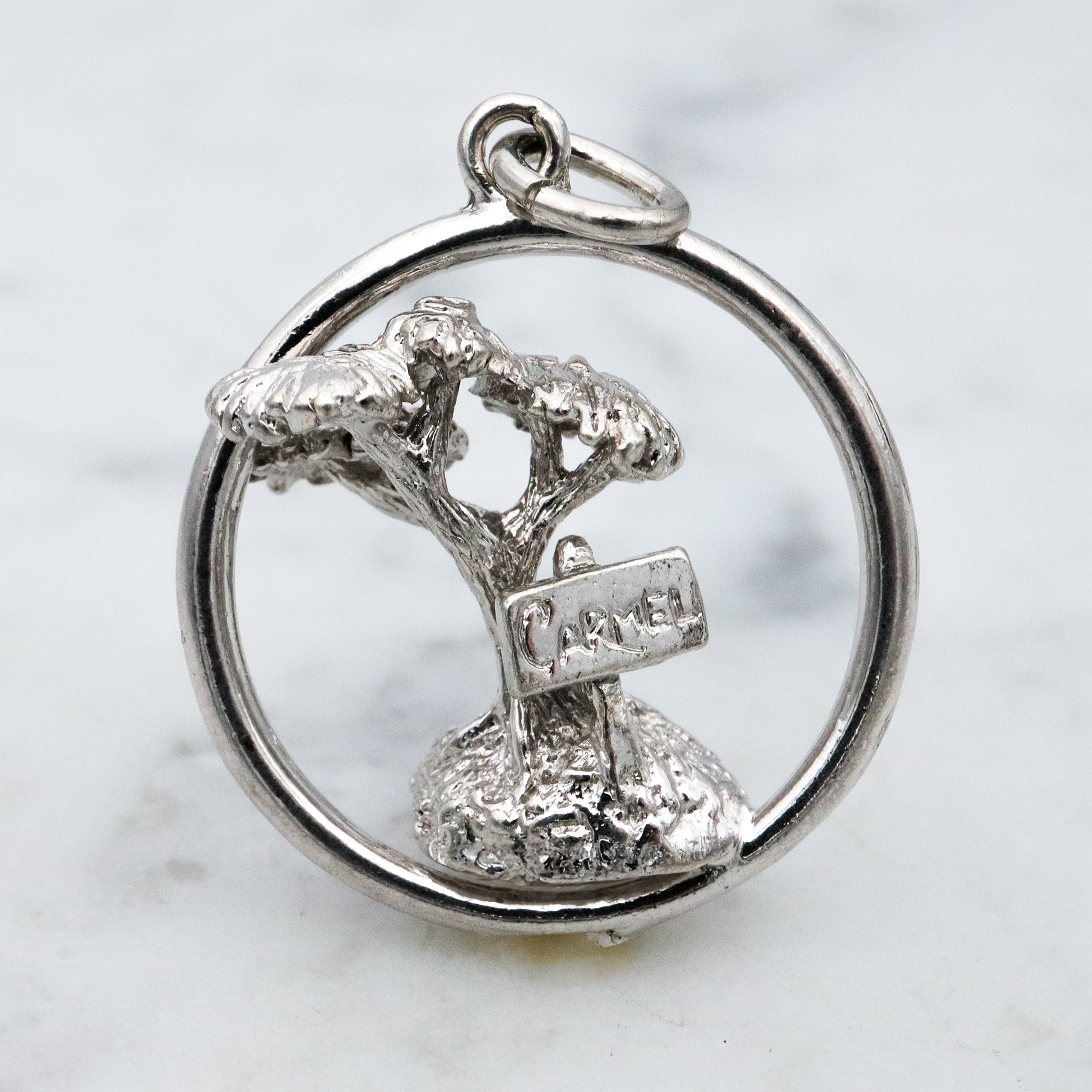 Vintage sterling "Carmel" tree pop-out charm pendant